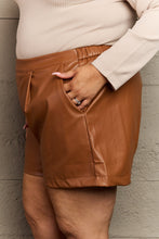 Load image into Gallery viewer, HEYSON Leather Baby Full Size High Waist Vegan Leather Shorts
