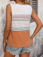 Load image into Gallery viewer, Striped Scoop Neck Wide Strap Tank
