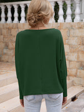 Load image into Gallery viewer, Waffle-Knit Boat Neck Long Sleeve Top
