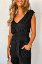 Load image into Gallery viewer, V-Neck Wide Strap Pocketed Jumpsuit
