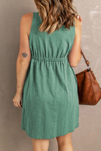 Load image into Gallery viewer, Sleeveless Button Down Mini Dress
