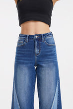 Load image into Gallery viewer, BAYEAS Full Size High Waist Two-Tones Patched Wide Leg Jeans
