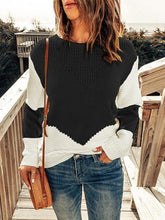 Load image into Gallery viewer, Contrast Round Neck Sweater
