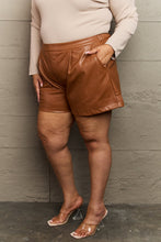 Load image into Gallery viewer, HEYSON Leather Baby Full Size High Waist Vegan Leather Shorts
