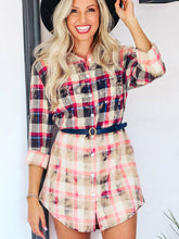 Load image into Gallery viewer, Plaid Button-Down Mini Dress
