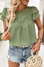 Load image into Gallery viewer, Printed Round Neck Puff Sleeve Blouse
