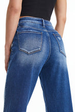 Load image into Gallery viewer, BAYEAS Full Size High Waist Two-Tones Patched Wide Leg Jeans
