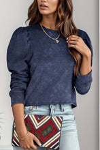 Load image into Gallery viewer, Round Neck Puff Sleeve Sweatshirt
