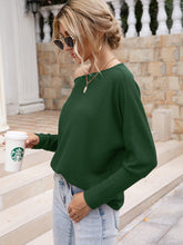 Load image into Gallery viewer, Waffle-Knit Boat Neck Long Sleeve Top
