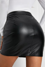 Load image into Gallery viewer, Faux Leather Mini Skirt with Slit
