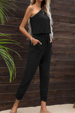 Load image into Gallery viewer, One-Shoulder Jumpsuit with Pockets
