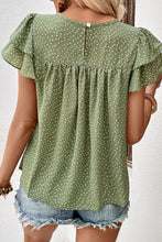 Load image into Gallery viewer, Printed Round Neck Puff Sleeve Blouse
