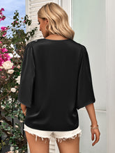 Load image into Gallery viewer, Three-Quarter Flare Sleeve V-Neck Blouse
