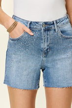 Load image into Gallery viewer, Judy Blue Full Size High Waist Rhinestone Decor Denim Shorts
