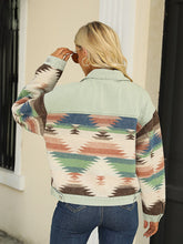 Load image into Gallery viewer, Printed Dropped Shoulder Long Sleeve Denim Jacket
