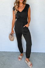 Load image into Gallery viewer, V-Neck Wide Strap Pocketed Jumpsuit
