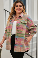 Load image into Gallery viewer, Plus Size Geometric Collared Jacket
