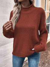 Load image into Gallery viewer, Roll Hem Drop Shoulder Sweater
