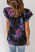 Load image into Gallery viewer, Floral Flutter Sleeve Blouse
