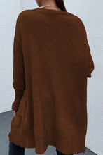 Load image into Gallery viewer, Open Front Dropped Shoulder Pocketed Cardigan
