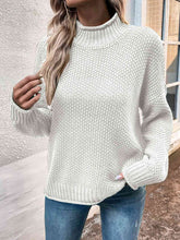 Load image into Gallery viewer, Roll Hem Drop Shoulder Sweater
