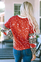 Load image into Gallery viewer, Christma Tree Graphic Leopard Round Neck Sweatshirt
