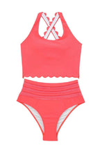 Load image into Gallery viewer, Scalloped Criss Cross High Waist Bikini
