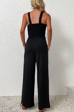 Load image into Gallery viewer, Smocked Sleeveless Wide Leg Jumpsuit with Pockets
