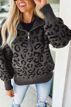 Load image into Gallery viewer, Leopard Half-Zip Sweater
