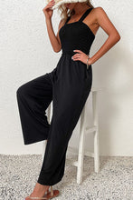 Load image into Gallery viewer, Smocked Sleeveless Wide Leg Jumpsuit with Pockets
