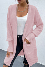 Load image into Gallery viewer, Open Front Dropped Shoulder Pocketed Cardigan
