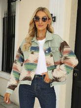 Load image into Gallery viewer, Printed Dropped Shoulder Long Sleeve Denim Jacket
