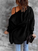 Load image into Gallery viewer, Open Front Hooded Faux Fur Outwear with Pockets
