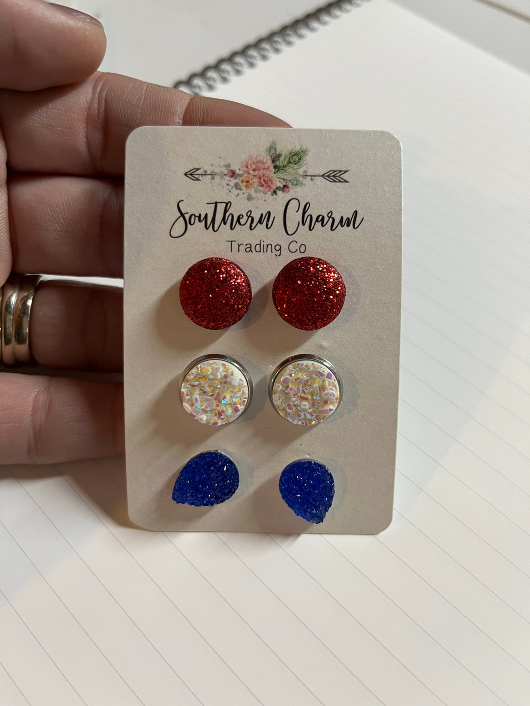 Red, White and Blue earrings